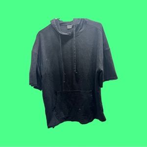 Mens Black Sleeveless Hoody | Pull Over | Size Medium |